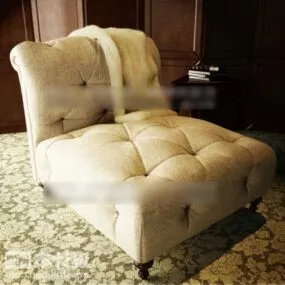 Sofa Chair Recliner White Leather 3d model