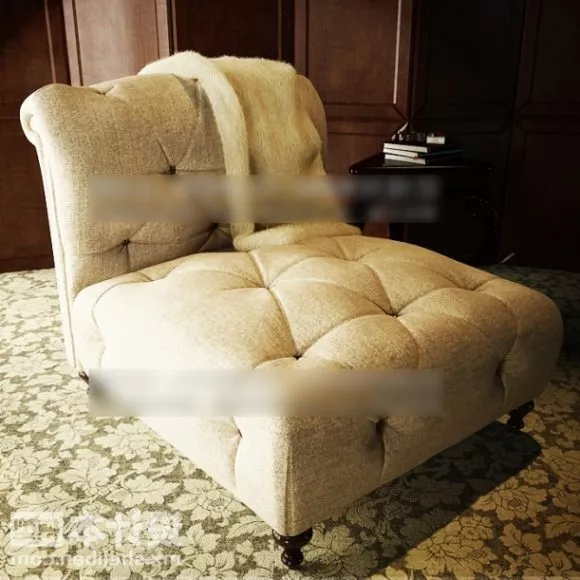 Sofa Chair Recliner White Leather 3d model Sofa Chair Recliner White Leather 3d model