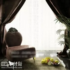 Bedroom Upholstery Chair 3d model