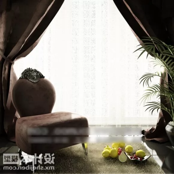 High Detailed Bedroom Room Scene 3d model