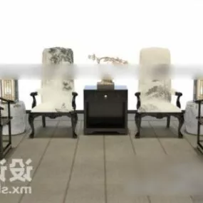 Classic Chinese Sofa Armchair 3d model