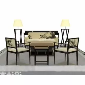 Chinese Modern Sofa Table Lamp 3d model