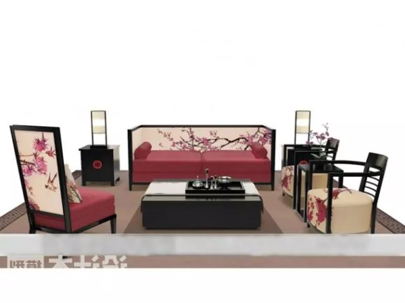 Chinese Living Room Sofa Table 3d model Chinese Living Room Sofa Table 3d model