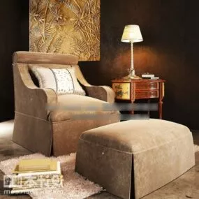Chair With Ottoman Set 3d model