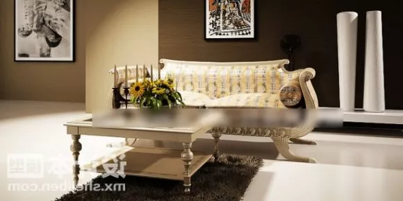 European Sofa Table 3d model European Sofa Table 3d model