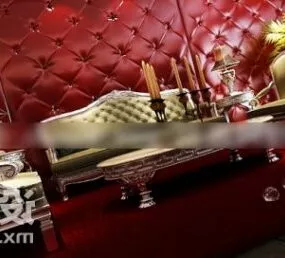 European Chesterfield Sofa Set V1 3d model