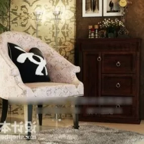Single Armchair With Cushion 3d model