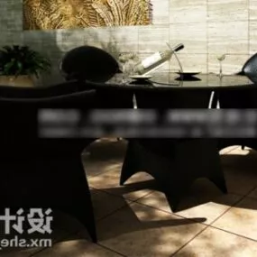 Room With Table And Chair 3d model