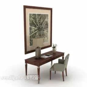 Side Desk With Painting 3d model