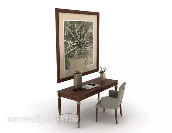 Side Desk With Painting 3d model Side Desk With Painting 3d model