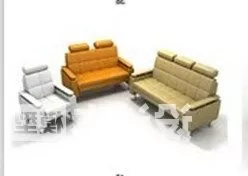 Leather Sofa Armchair Set 3d model