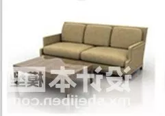 Three Seaters Sofa Table Combination 3d model