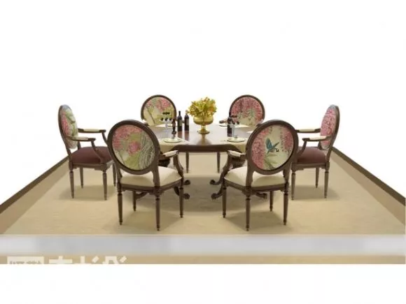 Classic Style Restaurant Table And Chair 3d model Classic Style Restaurant Table And Chair 3d model