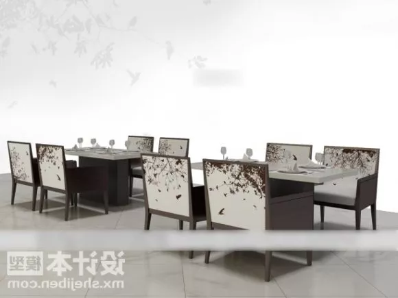 Restaurant Table And Chair Modern Set 3d model Restaurant Table And Chair Modern Set 3d model