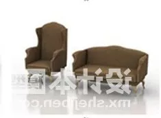 Sofa Armchair Camel Style 3d model