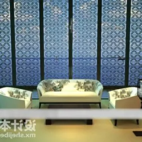 Sofa Armchair Furniture Set 3d model