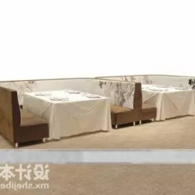 Low Coffee Table And Chair Furniture Set 3d model