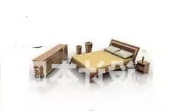Double Bed With Tv Cabinet Furniture 3d model