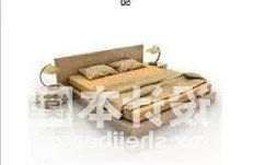 Hotel Double Bed Furniture Full Set 3d model
