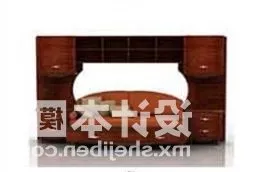 Classic Wooden Single Bed Furniture 3d model