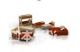 Single Bed Bunk Bed Bedroom Furniture Pack 3d model