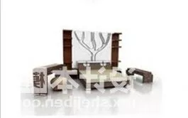 Home Decorative Double Bed Furniture 3d model
