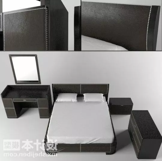 Modern Platform Bed Furniture 3d model