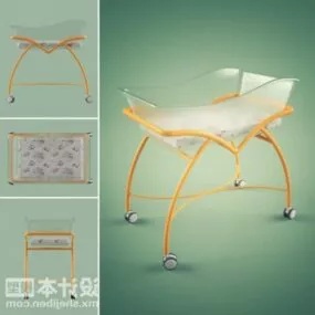 Modern Crib With Wheels 3d model