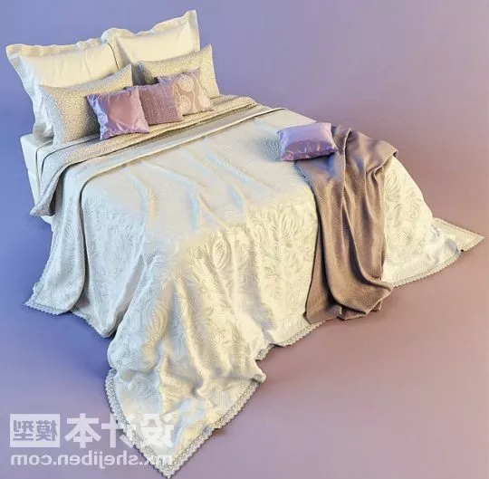 Bed For Child With Cabinet 3d model