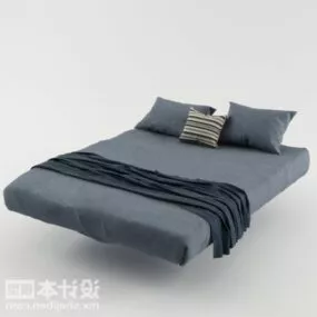 Hotel Double Bed Simple Style 3d model