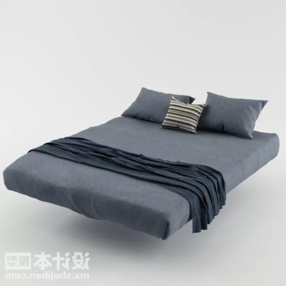 Hotel Double Bed Simple Style 3d model Hotel Double Bed Simple Style 3d model