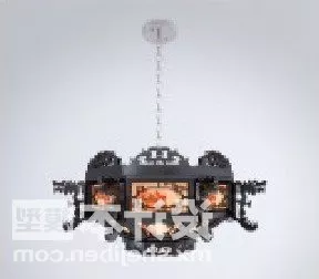 Chinese Lamp Black Carving Style 3d model Chinese Lamp Black Carving Style 3d model