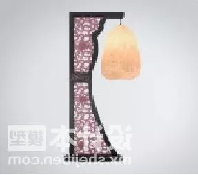 Wooden Chinese Table Lamp 3d model Wooden Chinese Table Lamp 3d model
