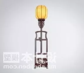 Classic Chinese Table Lamp Wooden Frame 3d model