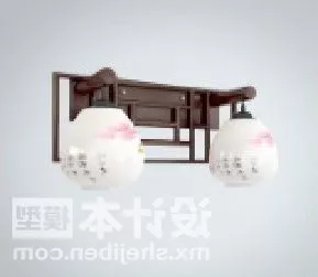 Chinese Wall Lamp Two Shade Lighting 3d model Chinese Wall Lamp Two Shade Lighting 3d model