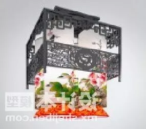 Chinese Carving Traditional Lamp 3d model