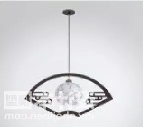 Chinese Fan Shaped Lamp 3d model