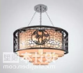 Big Retro Chandelier Chinese Lamp 3d model