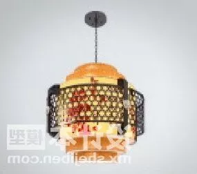 Chinese Carving Cylinder Lamp 3d model