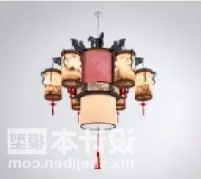 Chinese Japanese Classic Lamp 3d model