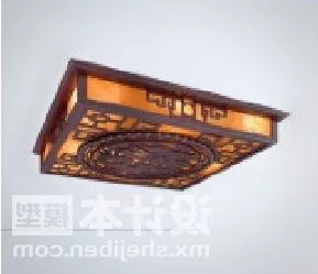 Square Wooden Chinese Lamp 3d model Square Wooden Chinese Lamp 3d model