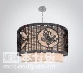 Cylinder Chinese Lamp 3d model Cylinder Chinese Lamp 3d model