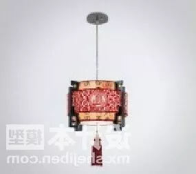 Chinese Ceiling Lamp Carving Wooden Material 3d model