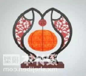 Chinese Table Lamp Fish Shaped Furniture 3d model