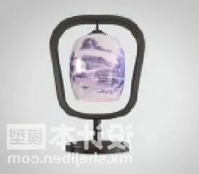 Chinese Sphere Shade Lamp Furniture 3d model