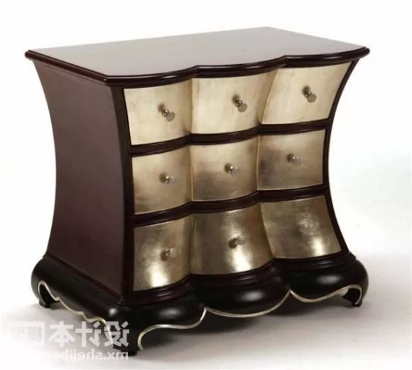 Office Desk Cabinet With Storage 3d model