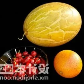 Fruit Pack Water Melon, Cherry, Orange 3d model