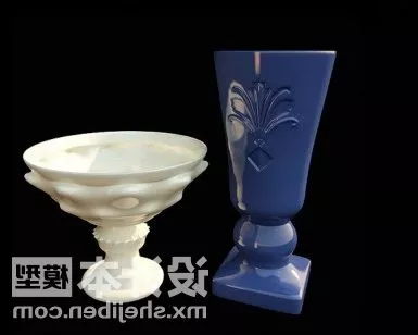 Grass Plant Vase 3d model