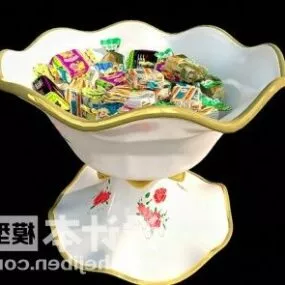 White Ceramic Jar Tableware 3d model