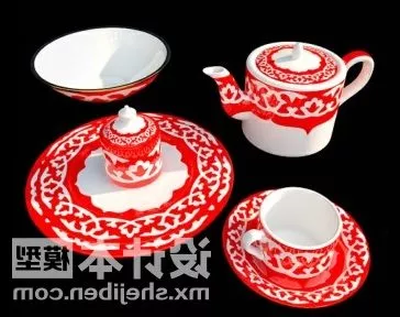 Chinese Ceramic Tableware Set 3d model Chinese Ceramic Tableware Set 3d model